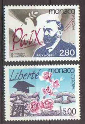 CEPT / Europa 1995 Monaco N° 1987 Et 1988 ** Paix Et Liberté - 1995
