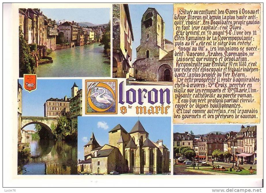 OLORON SAINTE MARIE -  5 Vues Et Légende - Oloron Sainte Marie