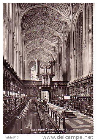 CPSM.  CAMBRIDGE.   King's College Chapel - The Organ And Rood Screen. - Cambridge