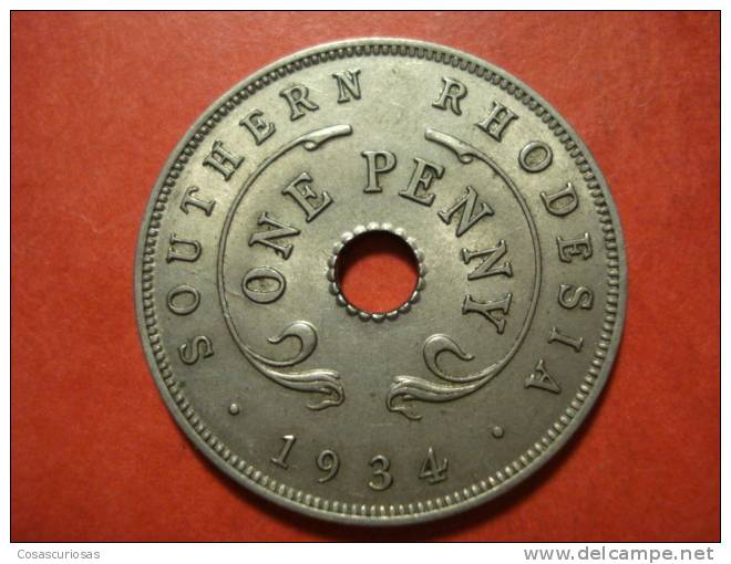 746  SOUTHERN RHODESIA RODESIA  ONE PENNY      AÑO / YEAR  1934  EBC++/XF++ - Rhodesia