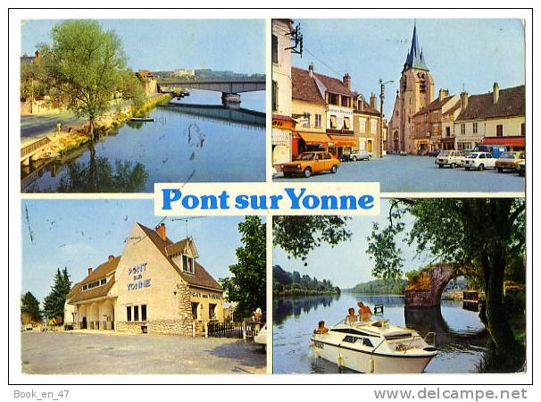 {33297} 89 Yonne Pont Sur Yonne , Multivues ; Commerces , Voitures , Bateau - Pont Sur Yonne