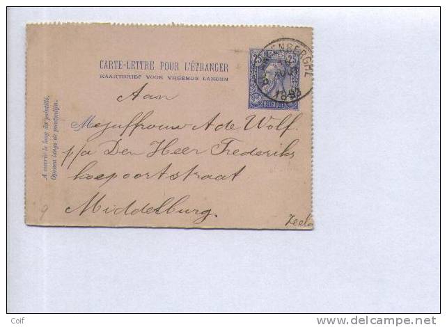 Kaartbrief (carte-lettre) (type 48) Met Cirkelstempel BLANKENBERGHE  Naar MIddelburg (Nederland)(VK) - Letter-Cards