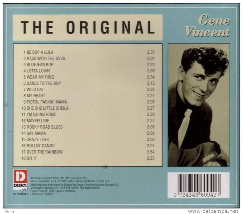 GENE  VINCENT     °°°° THE  ORIGINAL  CD ALBUM  18 TITRES - Rock