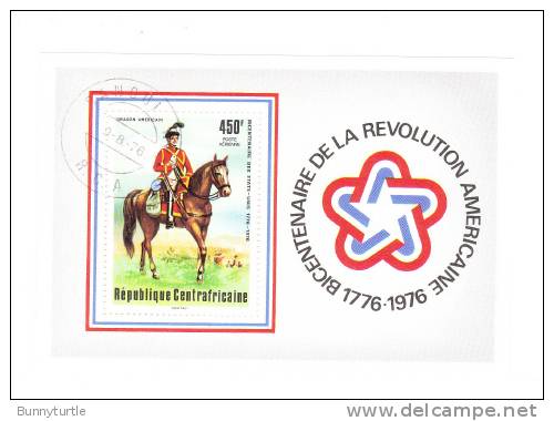 Central Africa Republic 1976 American Bicentennial Dragoon S/S Used - Unabhängigkeit USA
