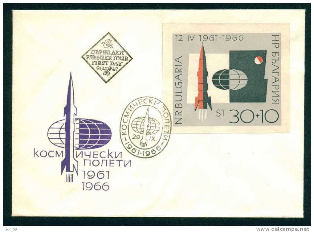 FDC 1715 Bulgaria 1966 /21, Russians Space Exploratins S/S -  Weltraumkapsel; Weltraum Mit Erde Und Mond - Europa