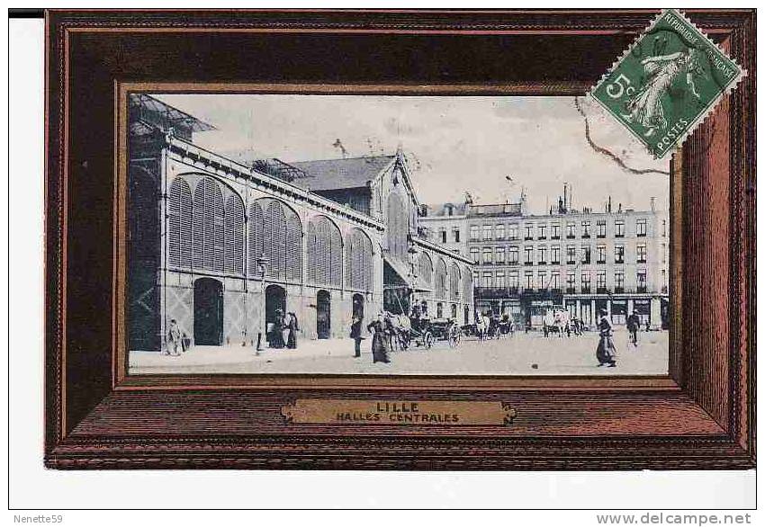 59 LILLE Les Halles Centrales Animées En 1910 - Lille