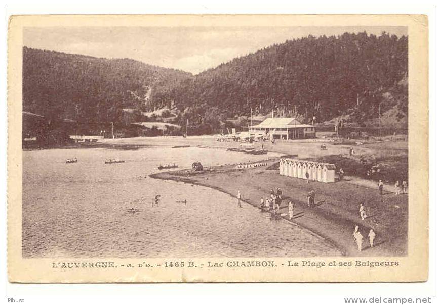 *344*   L'AUVERGNE : Lac Chambon - La Plage Et Ses Baigneurs - Villepinte