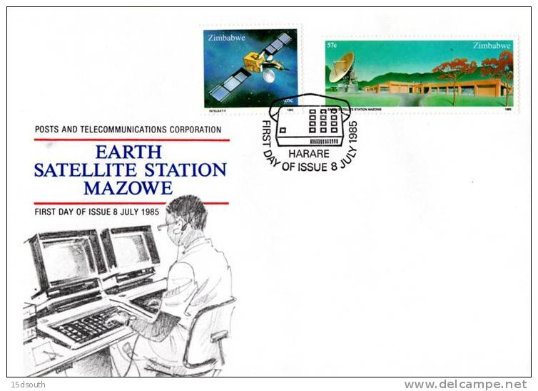 Zimbabwe - 1985 Earth Satellite Station FDC - Zimbabwe (1980-...)