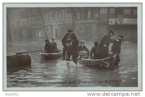 MAISONS ALFORT (94) INONDATIONS 1910 TRANSPORT DES HABITANTS - Maisons Alfort