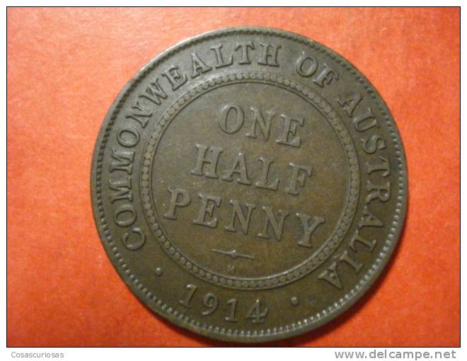 768 AUSTRALIA   HALF PENNY    AÑO / YEAR  1914 H  MBC-/VF- - Penny