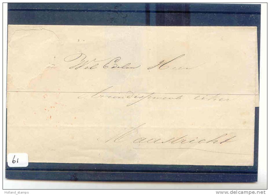 Brief  (61) Ongefrankeerd 04-12-1865 Arrondissement  MAASTRICHT - ...-1852 Vorläufer