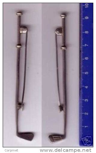 GOLF - ART DECO PLATED PIN  (Golf Stick) C/1940 - Size: 10,0 Cm (4 Inches) Long - 1,2 Cm ( Wide) - Golf