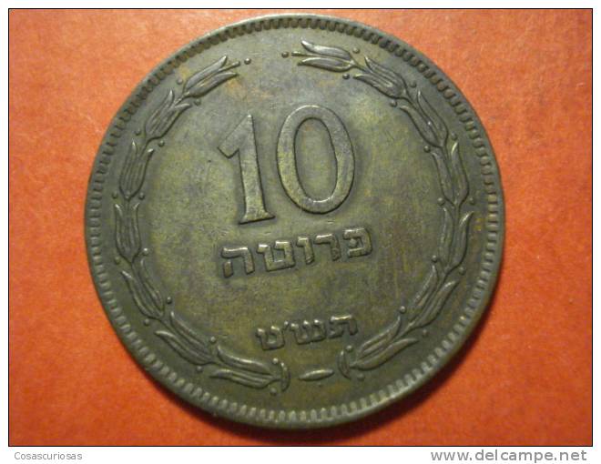 778  ISRAEL  10 PRUTAH      AÑO / YEAR  1949 WHIT PEARL   MBC+/VF+ - Israel