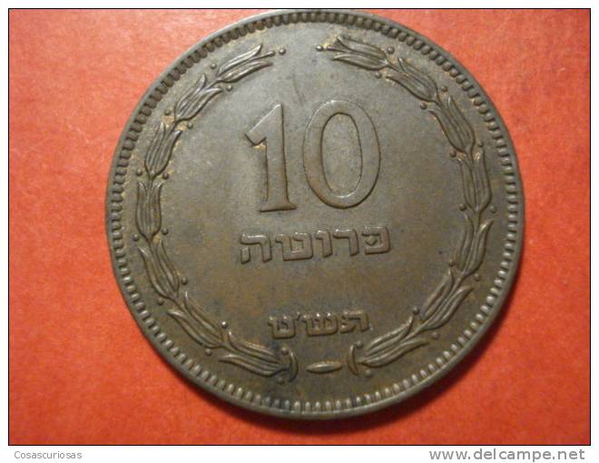 780  ISRAEL  10 PRUTAH      AÑO / YEAR  1949    MBC+++/VF+++ - Israël