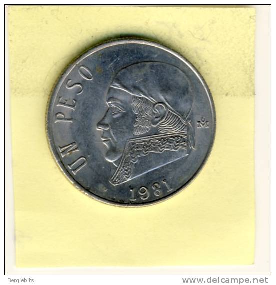 1981 Mexico 1 Peso Coin In AU Condition - Mexico