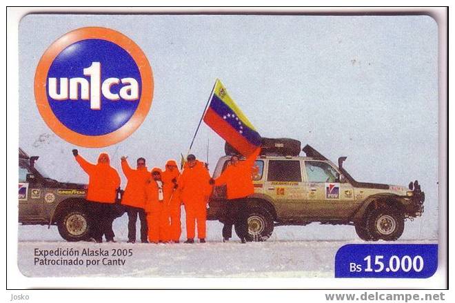 EXPEDICION ALASKA 2005 ( Venezuela Old Prepaid Card ) * Toyota Car Automobile Auto Extreme Sport Polar Expedition - Venezuela