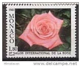 MBP-BK2-054 MINT ¤ MONACO 1981 1w In Serie ¤ FLEURS - FLOWERS - BLÜMEN - BLOEMEN - FLORES - - Roses