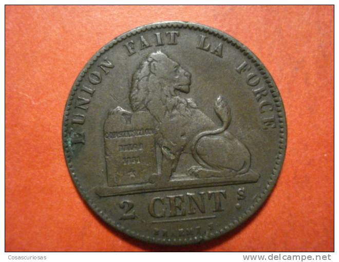 886 BELGIE   BELGIQUE   BELGICA  2 CENTS  AÑO / YEAR  1863 MBC/VF- - 2 Centimes