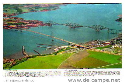 PCd From AIR PHOTO  The  TWO   FORTH BRIDGES  Midlothian --Scotland--Philco Series - Midlothian/ Edinburgh