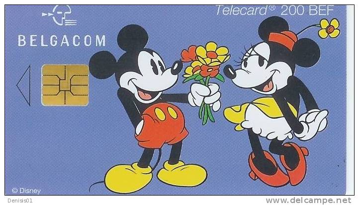 Belgique - Mickey & Minnie - N° 14 - EJ - Avec Puce