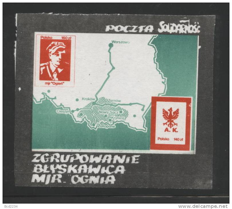 POLAND SOLIDARNOSC POLISH PARTISANS MAPS SET OF 3 MS (SOLID0170/0047) - Solidarnosc Labels