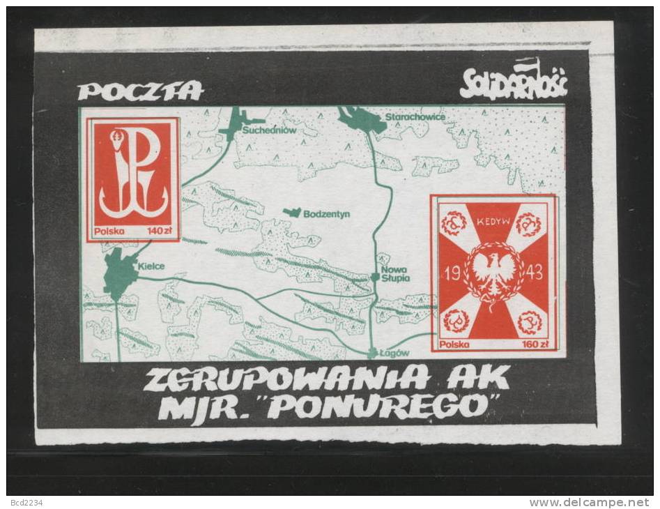 POLAND SOLIDARNOSC POLISH PARTISANS MAPS SET OF 3 MS (SOLID0170/0047) - Solidarnosc Labels