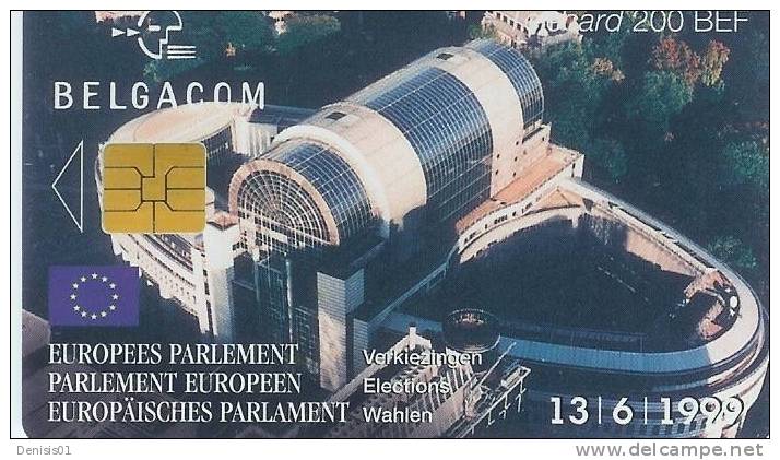 Cartes à Puce - Belgique Parlement Extérieur - 200 - N° 66 - JJ - Avec Puce