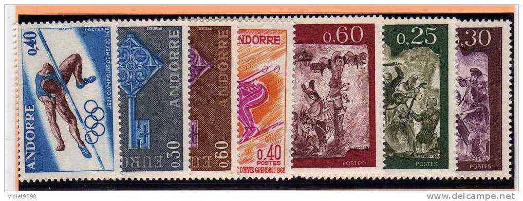 ANDORRE FRANCAIS: Année Complète 1968 ** - Années Complètes