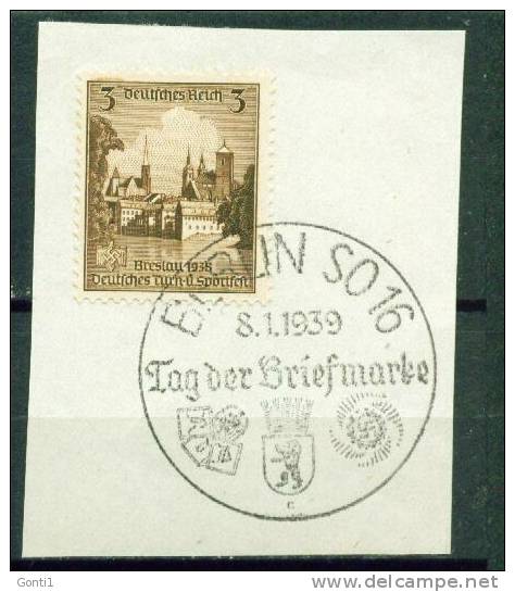 DR 1939 Michel Nr.665 Mit Sonderstempel "Berlin SO 16 Tag Der Briefmarke 39"1Stempelausschnitt-used - Otros & Sin Clasificación