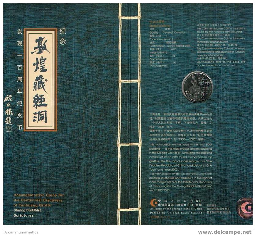 CHINA  Librito Set Verde 1 Yuan 2000 Y#1037    DL-7233 - China