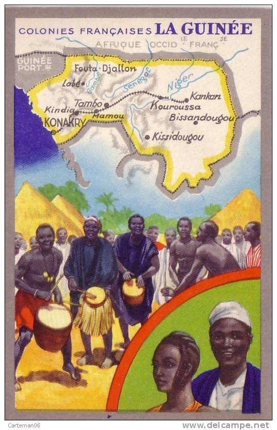 Guinée - Colonies Françaises - Carte Géographique - Guinée