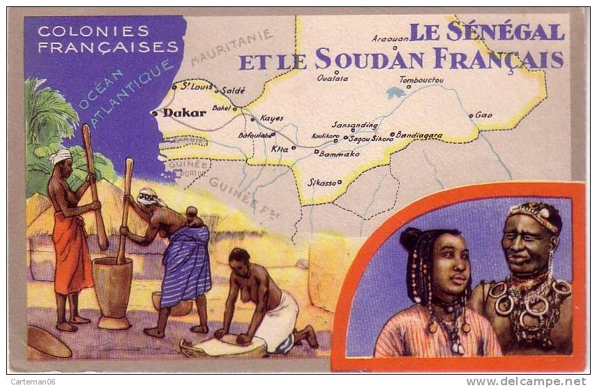 Soudan - Colonies Françaises - Carte - Sudán