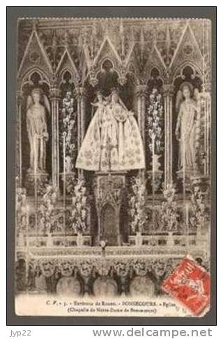 Jolie CP Ancienne 76 Environs De Rouen Eglise Chapelle De Notre Dame De Bonsecours - A Circulée 25-03-1913 - Bonsecours
