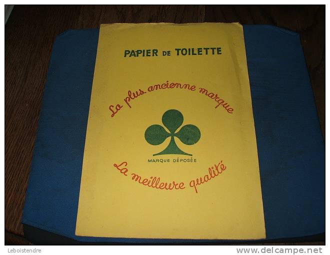 BUVARD : PAPIER TOILETTE LE TREFFLE LA PLUS ANCIENNE MARQUE -TAILLE:15CM X 21.5CM - Waschen & Putzen