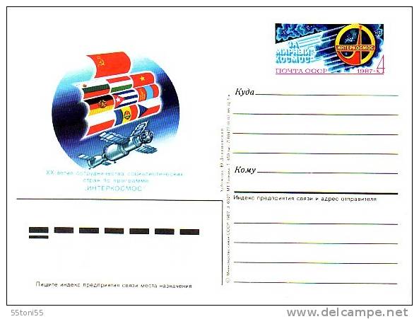 USSR - Russia 1987 SPACE – Intercosmos  Postal Card (mint) - UdSSR