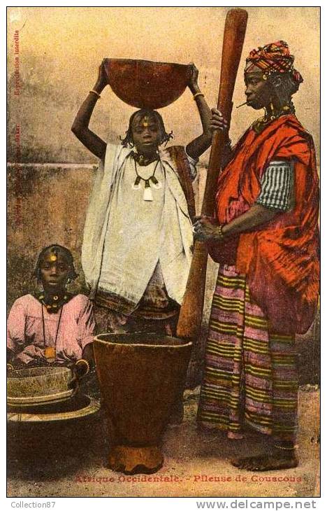 AFRIQUE  OCCIDENTALE - FEMME Et FILLETTE - PILEUSE De COUSCOUS - COLLECTION FORTIER COULEUR  N° 1036 - Unclassified