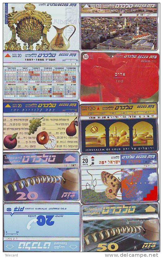 L´Israël  ISRAEL 10 Telecartes Phonecards Telefoonkarten (5) CLEARANCE SALE  -  Uitverkoop - Israel