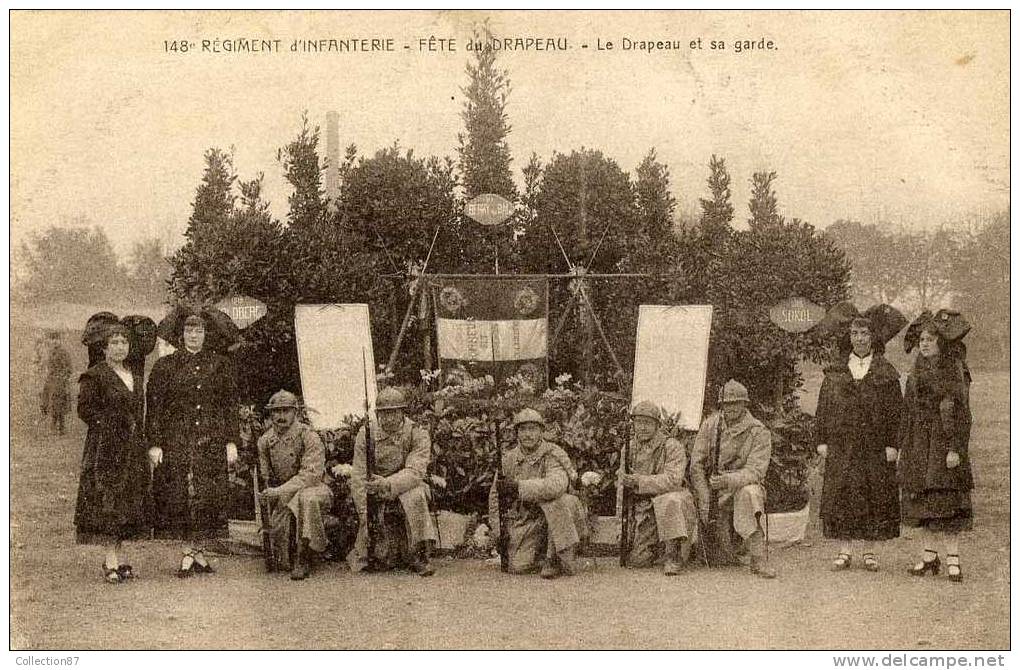 08 - ARDENNES - GIVET - 148e REGIMENT D'INFANTERIE - FETE Du DRAPEAU Et Sa GARDE - MILITAIRE - POILU GUERRE 1914-1918 - Givet