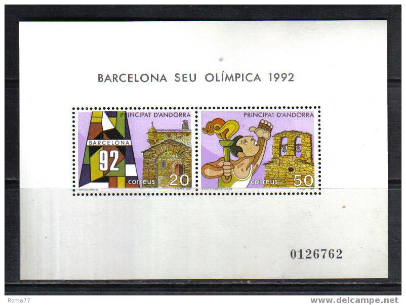 BIG75 - ANDORRA SPAGNOLA 1987, Olimpiadi Di Barcellona Il BF N. 2  *** - Sommer 1992: Barcelone