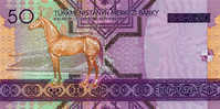 (!) TURKMENISTAN-50-MANAT HORSE 2005 UNC - PICK - 16 - Turkmenistan