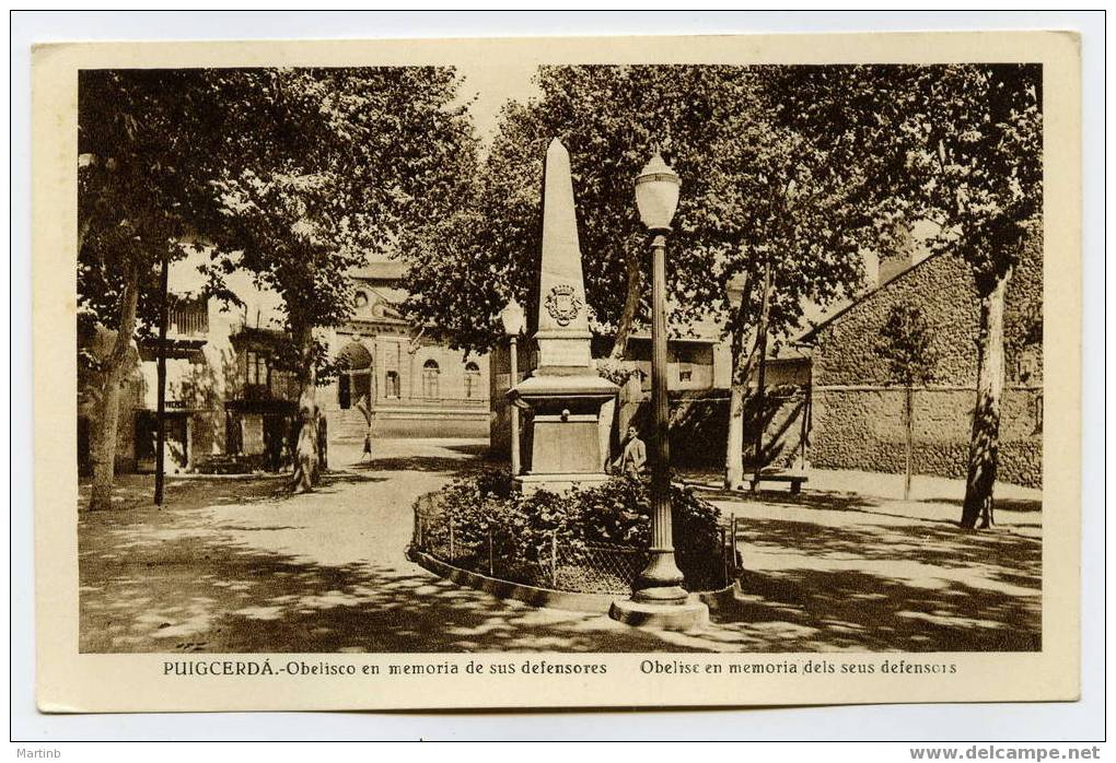 PUIGCERDA Obelisco En Memoria De Sus Defendores - Lérida
