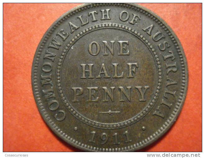 910  AUSTRALIA  HALF PENNY       AÑO / YEAR  1911   VF+ - Penny