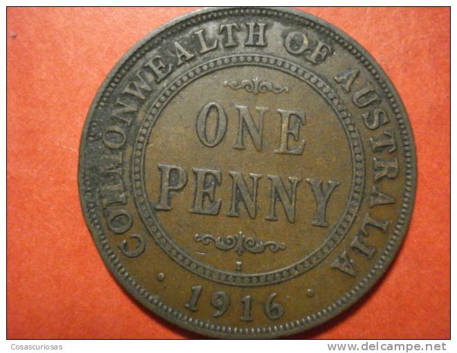 914  AUSTRALIA   ONE  PENNY       AÑO / YEAR  1916   VF- - Penny
