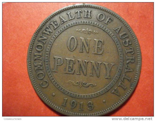 916  AUSTRALIA   ONE  PENNY       AÑO / YEAR  1913   VF- - Penny