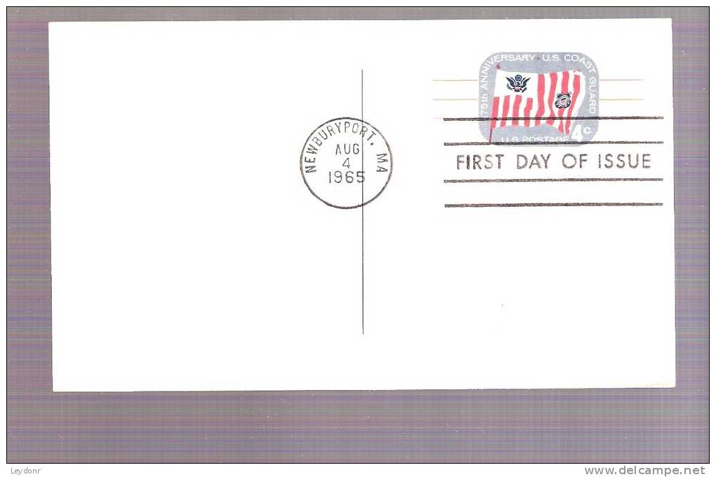 FDC Postal Card - 175th Anniversary - U.S. Coast Guard -  Scott # UX52 - 1961-80