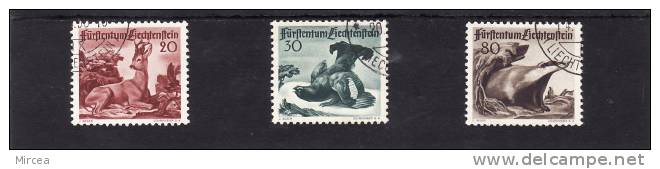 Liechtenstein 1950 , Yv.no.247/9 , Obliteres - Gebraucht