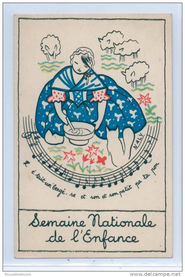 Illustrateur: NALY - Semaine Nationale De L'Enfance - Il était Un' Bergè.re Et Ron Petit Pa Ta Pon - Naly
