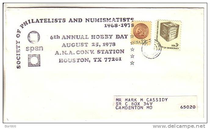 USA Special Cancel Cover - 6th Annual Hobby Day 1978 - Houston - Sobres De Eventos