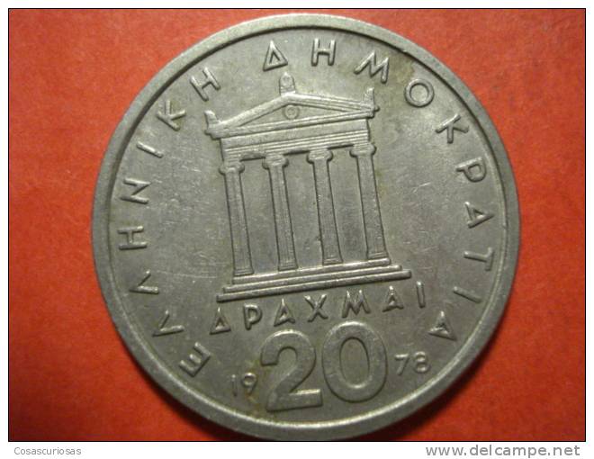 968 GRECIA GREECE HELLAS   20 DRACMAS     AÑO / YEAR  1978  VF++ - Grecia