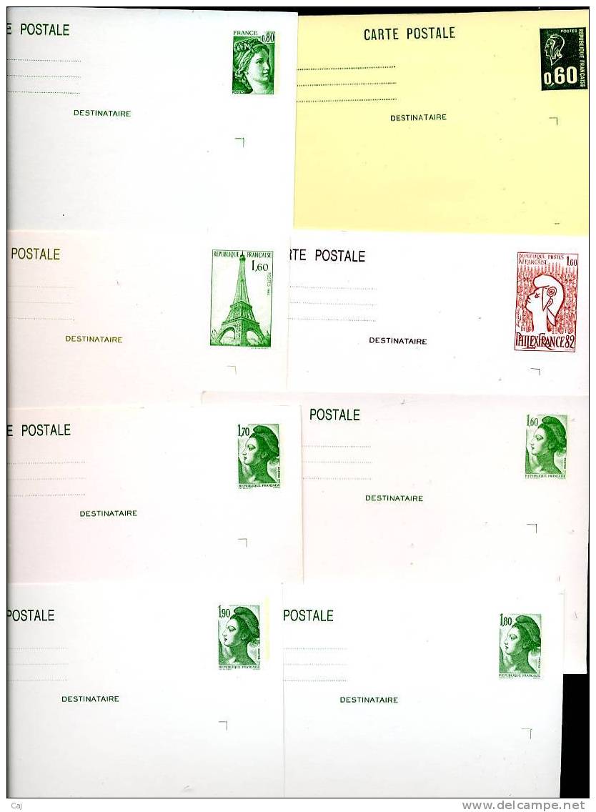 T 003+  -  France  -  Entiers  :  Collection De 17 Cartes Postales Neuves - Verzamelingen En Reeksen: PAP